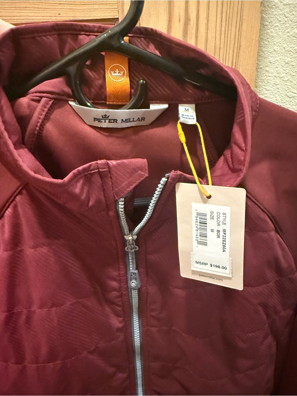 Peter Millar Quilted Lightweight Jacket in Burgundy